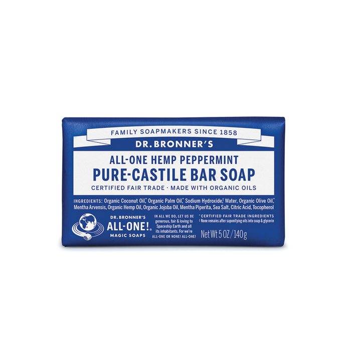 Dr. Bronner's Peppermint Pure-Castile Bar Soap Hemp All-One 140g