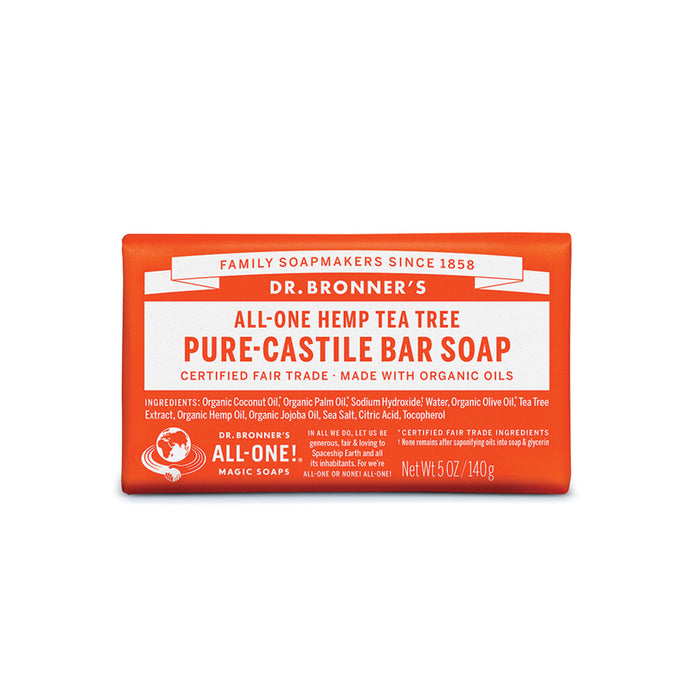 Dr. Bronner's Tea Tree Pure-Castile Bar Soap Hemp All-One 140g