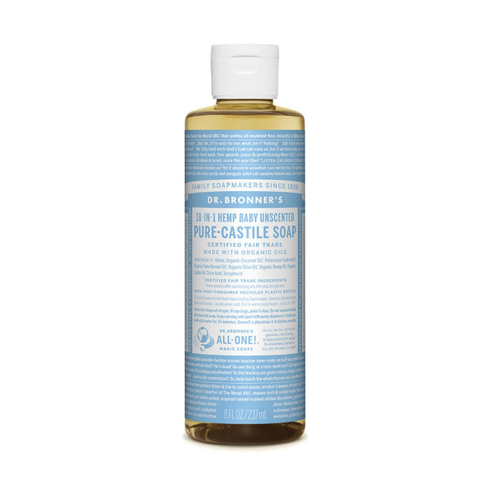 Dr. Bronner's Pure-Castile Baby Unscented Liquid Soap (Hemp 18-in-1) 
