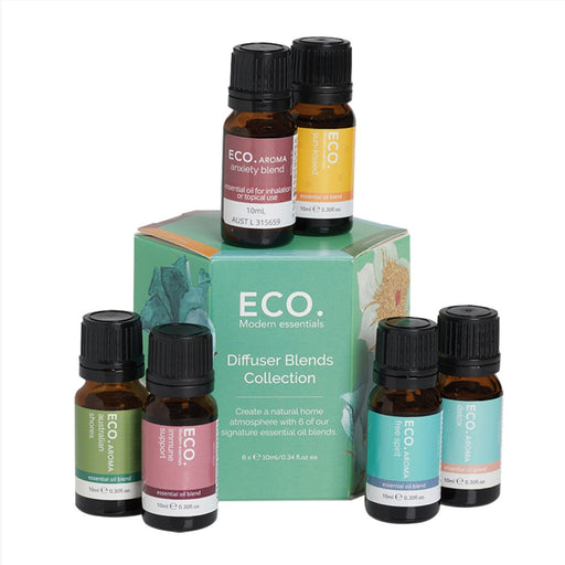 Eco Modern Essentials Aroma Essential Oil Diffuser Blends Collection 10ml x 6 Pack