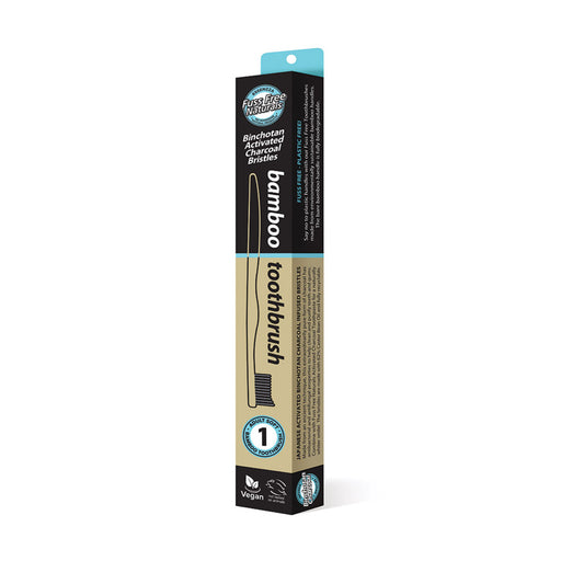 Essenzza Fuss Free Naturals Bamboo Activated Charcoal Soft Toothbrush 1 Pack