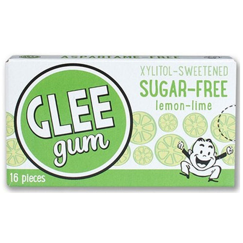 GLEE GUM Sugar free Chewing Gum Lemon Lime Box x 12 BULK