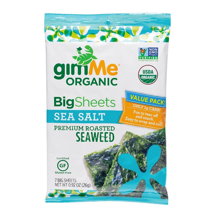 GIMME Roasted Seaweed Full Sheets Sea Salt (7 Sheets) 26g