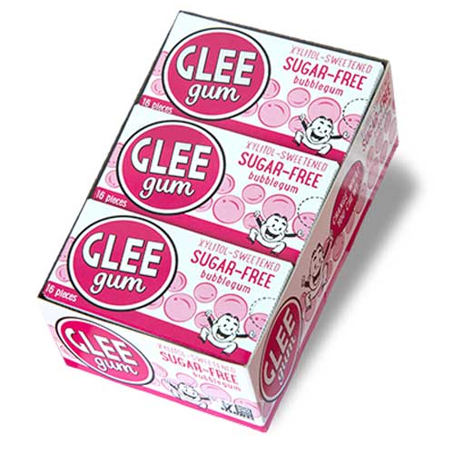 GLEE GUM Sugar free Chewing Gum Bubblegum Carton x 12 BULK