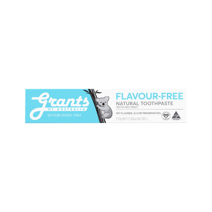 Grants Natural Toothpaste Flavour-Free with No Mint (Fluoride Free) 110g
