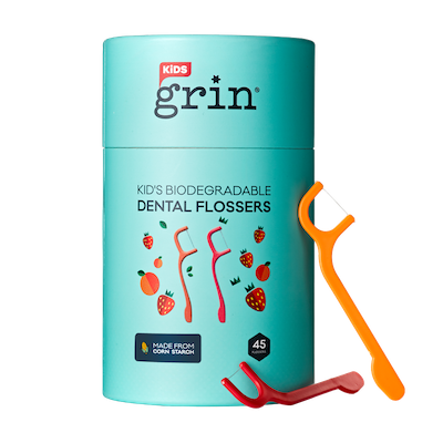 GRIN 45 Pieces Biodegradable Kid's Dental Flossers