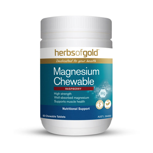 Herbs of Gold Magnesium Chewable Raspberry 60t