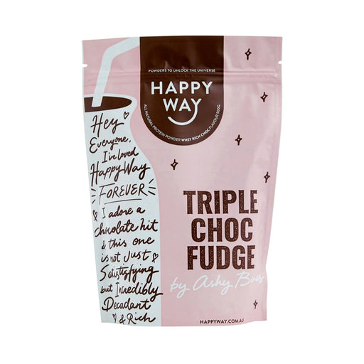 HAPPY WAY Ashy Bines Whey Protein Powder Triple Choc Fudge 500g