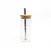 HAPPY WAY Glass Tumbler With Stainless Steel Straw - 580ml