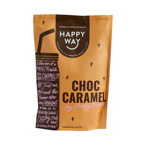 HAPPY WAY Ashy Bines Whey Protein Powder Choc Caramel 500g