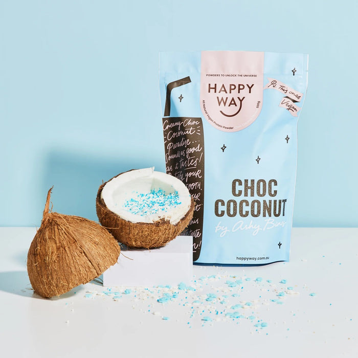 HAPPY WAY Ashy Bines Whey Protein Powder Choc Coconut 500g