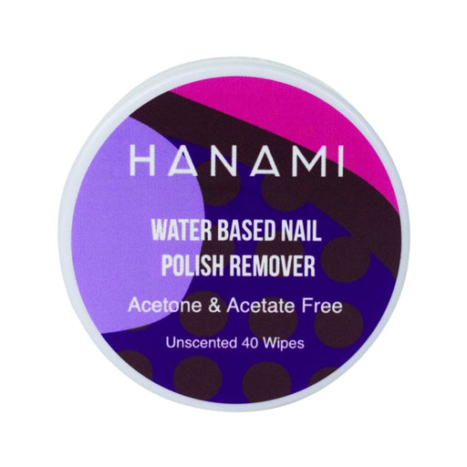 Hanami Nail Polish Remover Water Based Wipes Unscented 40 Pack