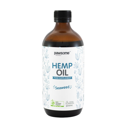 Pawsome Organics Pet Hemp Oil Seaweed (for dogs & cats) 500ml