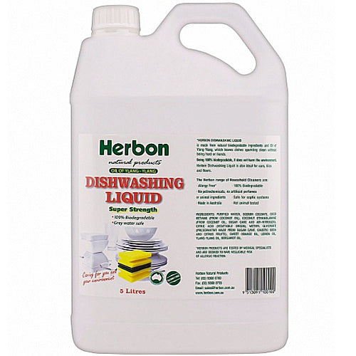 HERBON Biodegradable Dishwashing Liquid 5L Bulk — Australian Organic