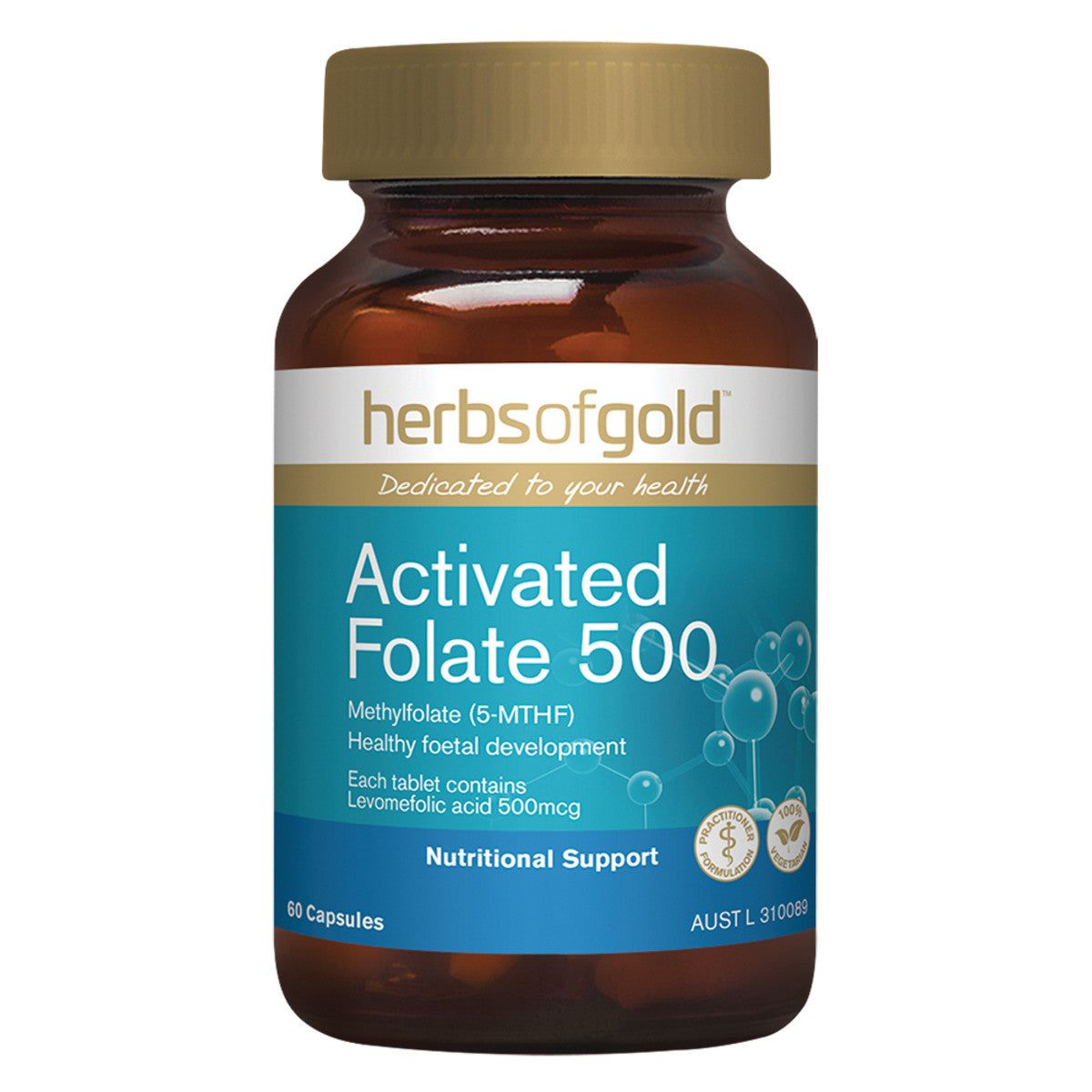 Folate Acticated Herbs of Gold Activated Folate 500 60c