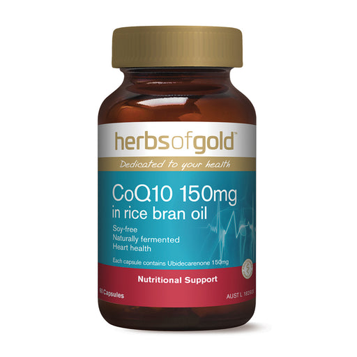Herbs Of Gold Co Q10 150mg in Rice Bran Oil 60c