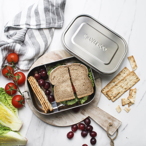 EVER ECO Stainless Steel Bento Lunch Box 2 Compartment With Removable Divider 