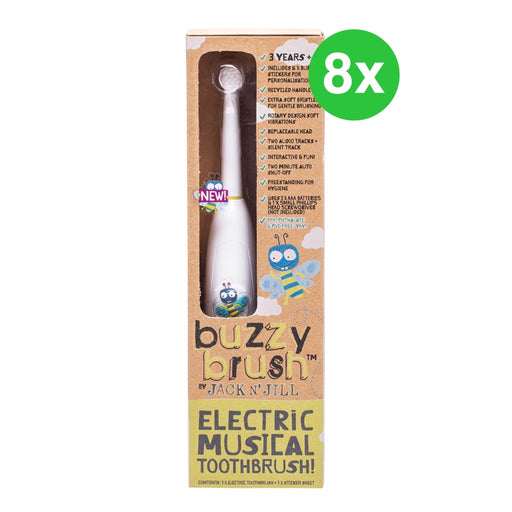 BULK BOX: 8 x JACK N' JILL Electric Musical Toothbrush Buzzy Brush
