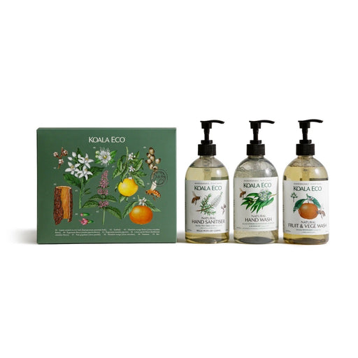 KOALA ECO Kitchen Gift Pack Sanitiser, H/Wash, Fruit & Veg Wash - 3x500ml