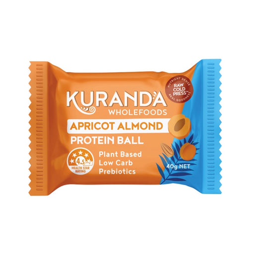 Kuranda Wholefoods Protein Ball Apricot Almond 40g x 12 Display