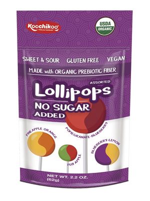 KOOCHIKOO Organic No Sugar Lollipops 4 Flavors 62g