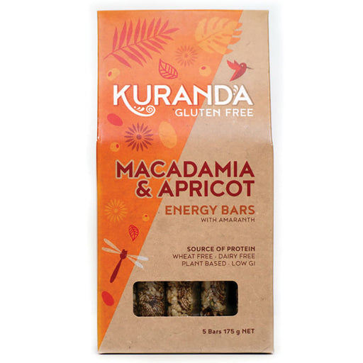 Kuranda Macadamia & Apricot Gluten Free Energy Bars 35g x 5 Pack