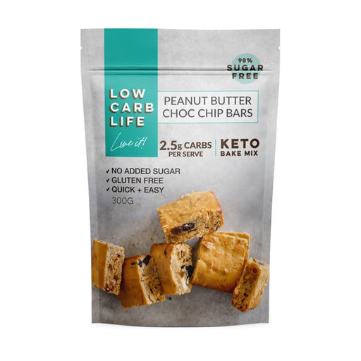 LOW CARB LIFE Peanut Butter Choc Chip Bars Keto Bake Mix - 300g