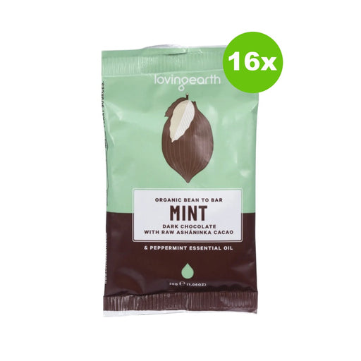 Loving Earth Mint Dark Chocolate with Raw Ashaninka Cacao 16x30g