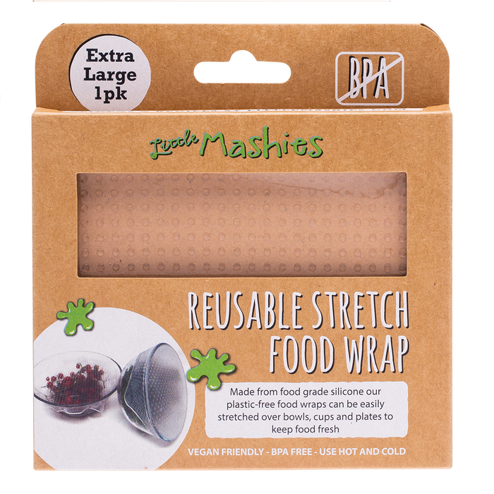LITTLE MASHIES 1 Pk Reusable Stretch Silicone Food Wrap Extra Large 30cm x 30cm