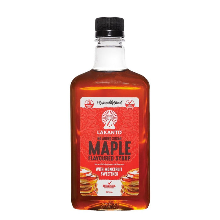 LAKANTO Maple Flavoured Syrup Monkfruit Sweetener - 375ml