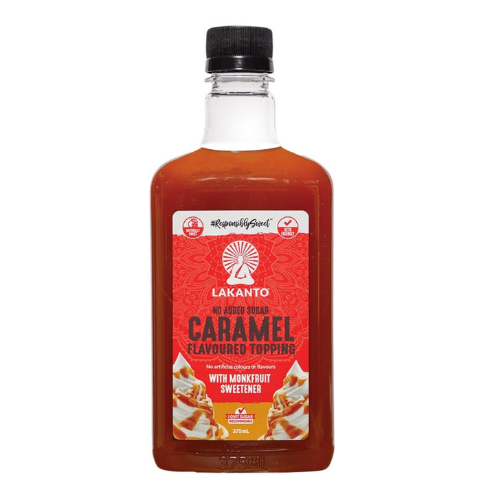 LAKANTO Caramel Flavoured Topping Monkfruit Sweetener - 375ml