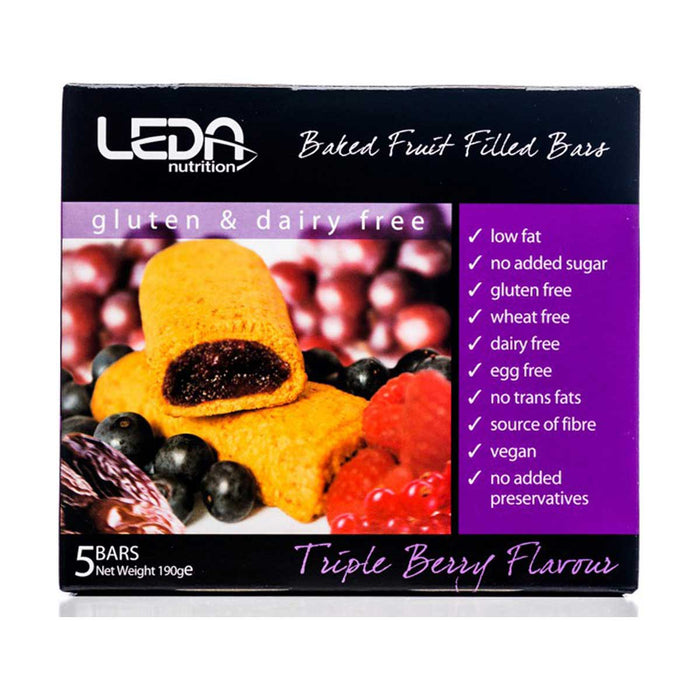 Leda Baked Fruit Filled Triple Berry Bars Multi Pack 5pk 190g
