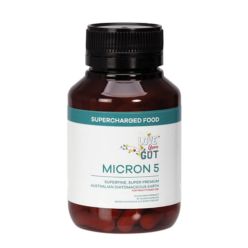 SUPERCHARGED FOOD Love Your Gut Capsules Micron 5 Diatomaceous Earth - 90