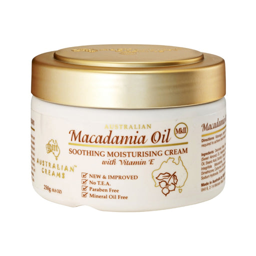 Australian Creams MkII Macadamia Oil Soothing Moisturising Cream with Vitamin E 250g
