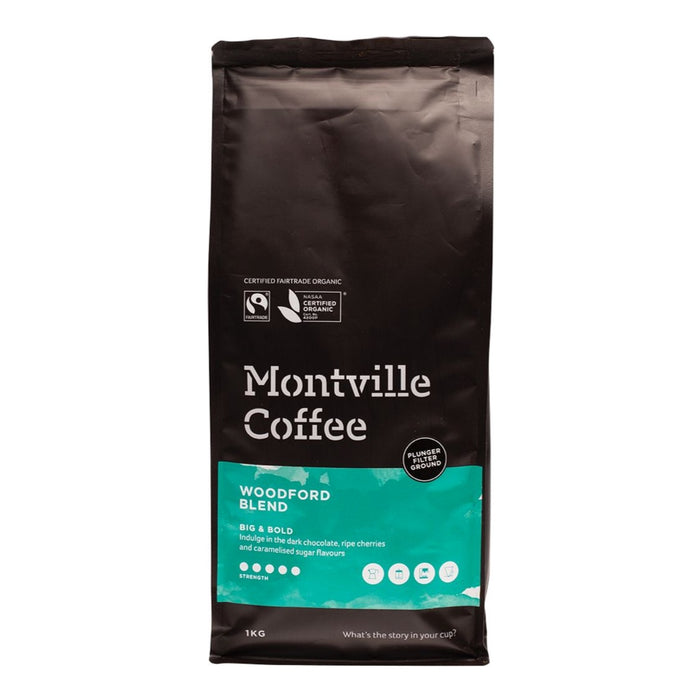 MONTVILLE COFFEE Coffee Ground (Plunger) Woodford Blend 1kg