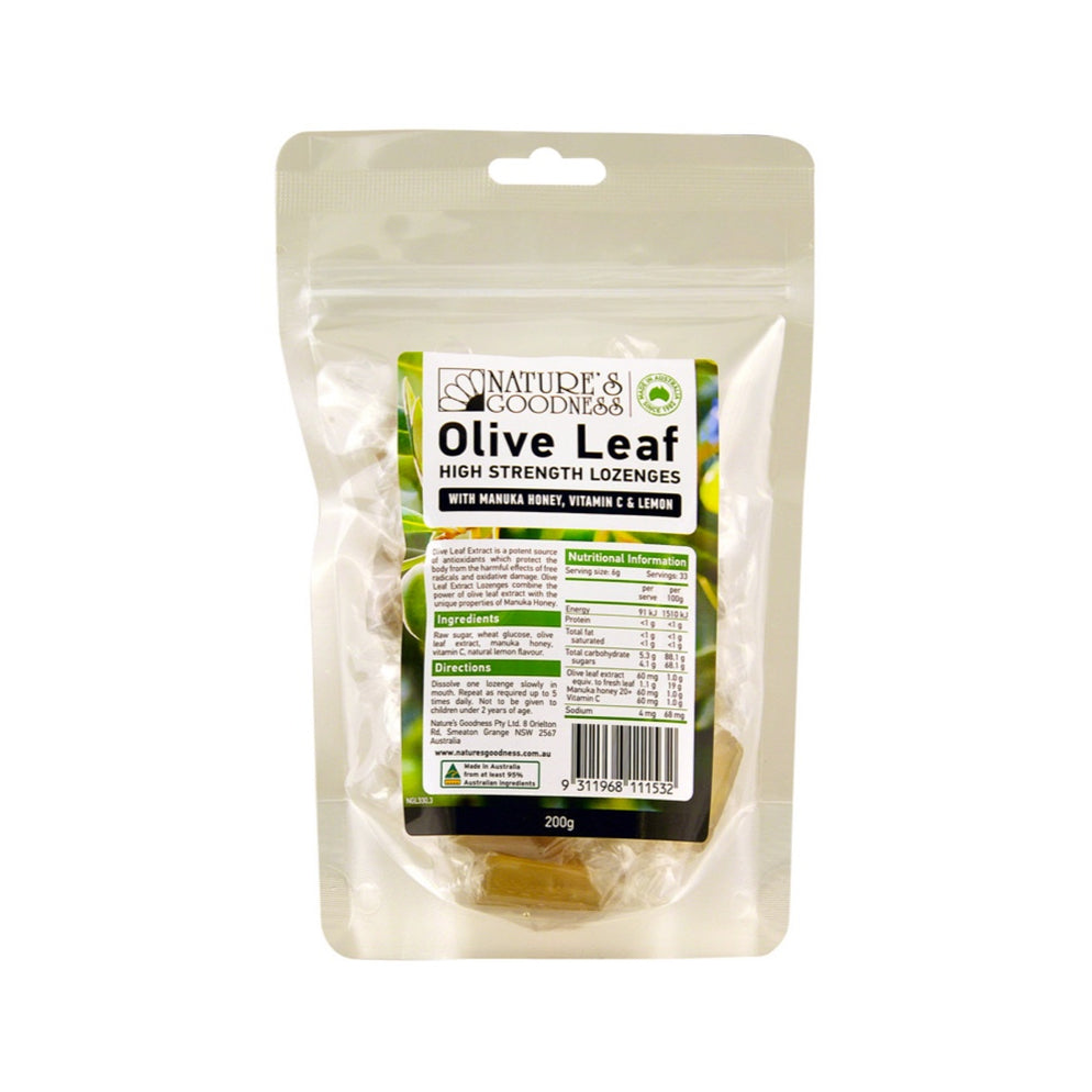 Nature's Goodness Olive Leaf Lozenges with Vitamin C, Manuka Honey & L