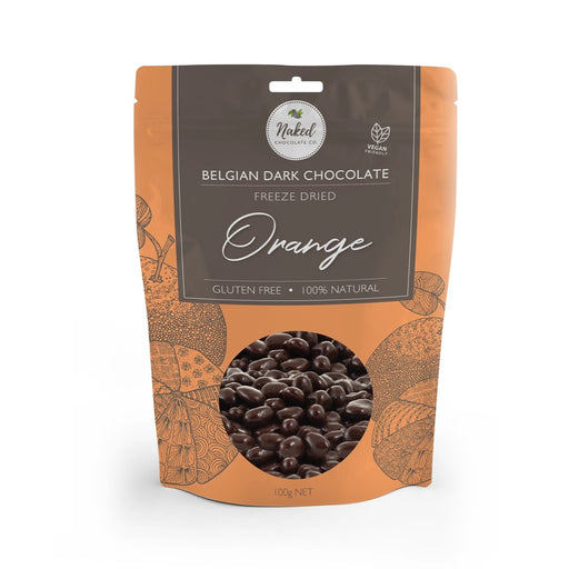NAKED CHOCOLATE CO. Freeze Dried Orange Dark Chocolate - 100g