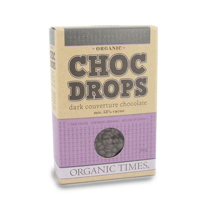 ORGANIC TIMES Choc Drops Dark Couverture Drops - 200g