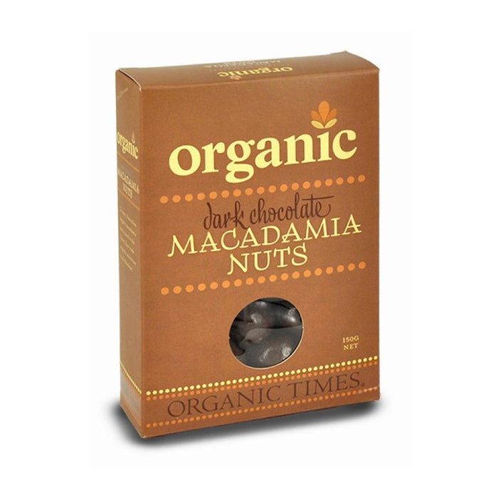 ORGANIC TIMES Dark Chocolate Macadamia Nuts - 150g