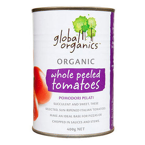 GLOBAL ORGANICS Organic Tomatoes Whole Peeled 400g