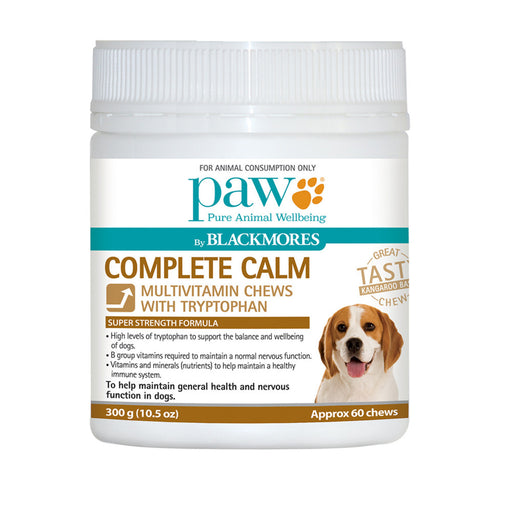 PAW By Blackmores Complete Calm Multivitamin Chews with Tryptophan, approx 60, 300g