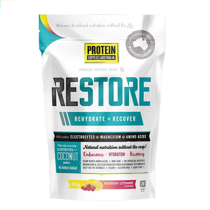 Protein Supplies Australia Restore Hydration Recovery Drink Raspberry Lemonade 