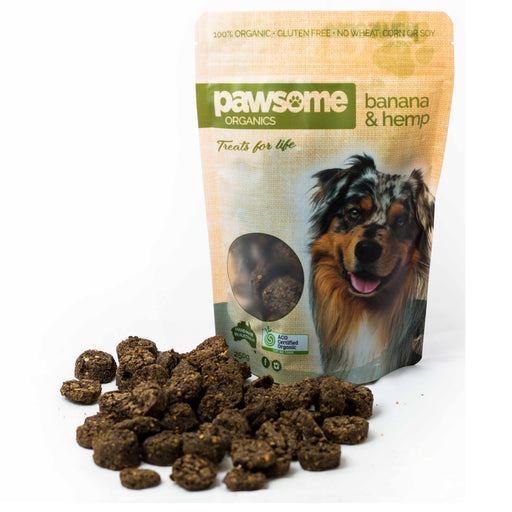 Pawsome Organics Pet Treats Banana & Hemp