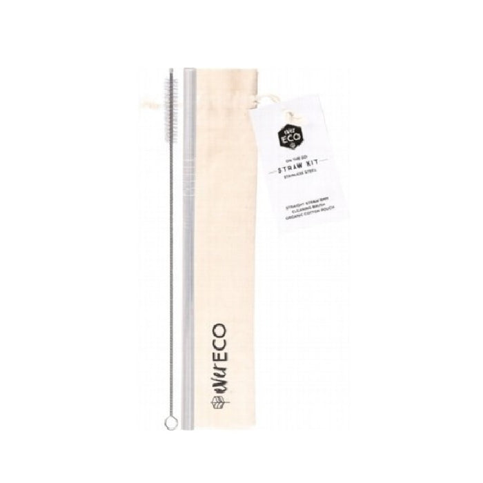 EVER ECO Stainless Steel Straw - Straight Includes Cleaning Brush - 1