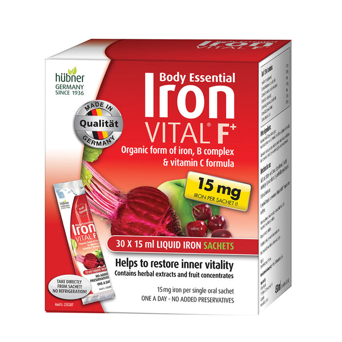 Silicea Body Essential Organic Iron 15mg VITAL F+ Sachets 15ml x 30 Pa —  Australian Organic Products