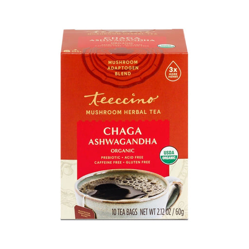 Teeccino Chaga Ashwagandha Mushroom x 10 Tea Bags