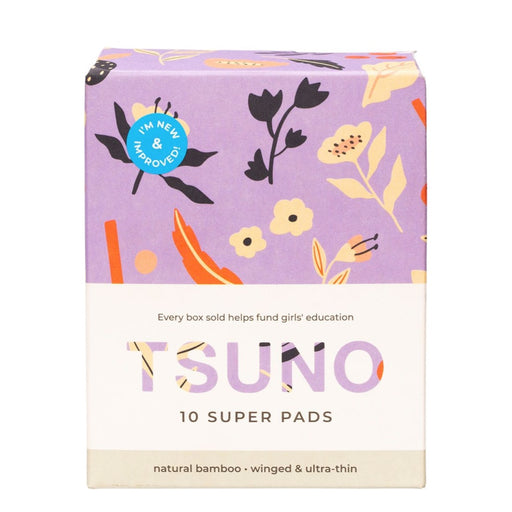 TSUNO Natural Bamboo Pads Super (Winged & Ultra-Thin) - 10