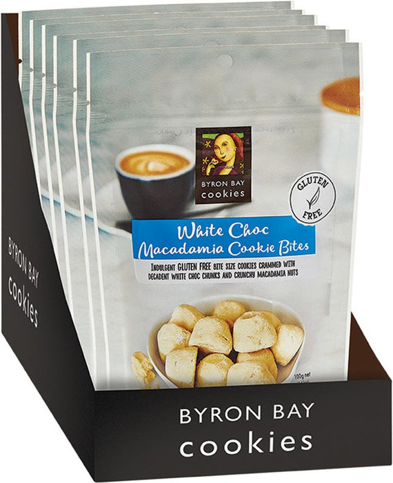 BYRON BAY COOKIES Gluten Free Cookie Bites - White Choc Macadamia 