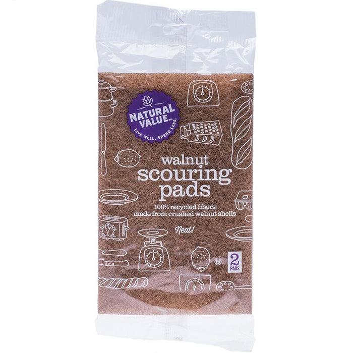 Natural Value 2 Pack Walnut Scouring Pads