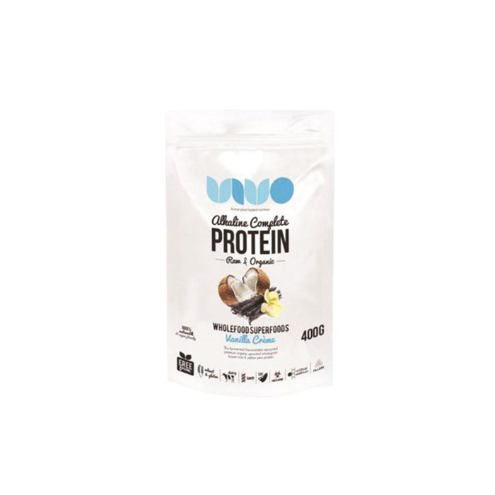 Vivo Alkaline Protein Organic & Raw Alkaline Complete Protein Vanilla Creme 400g